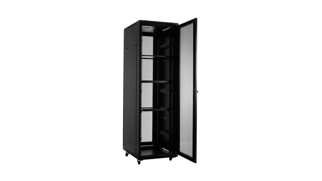 საკომუნიკაციო კარადა (რეკი) Finen, A38042 -  42U 800x1000 mm, წინა და უკანა პერფორირებული კარებით