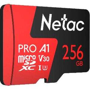 NT02P500PRO-256G-S NETAC, P500 Extreme Pro MicroSDXC 256GB V30/A1/C10 up to 100MB/s,retail pack card only/Video Speed Clas