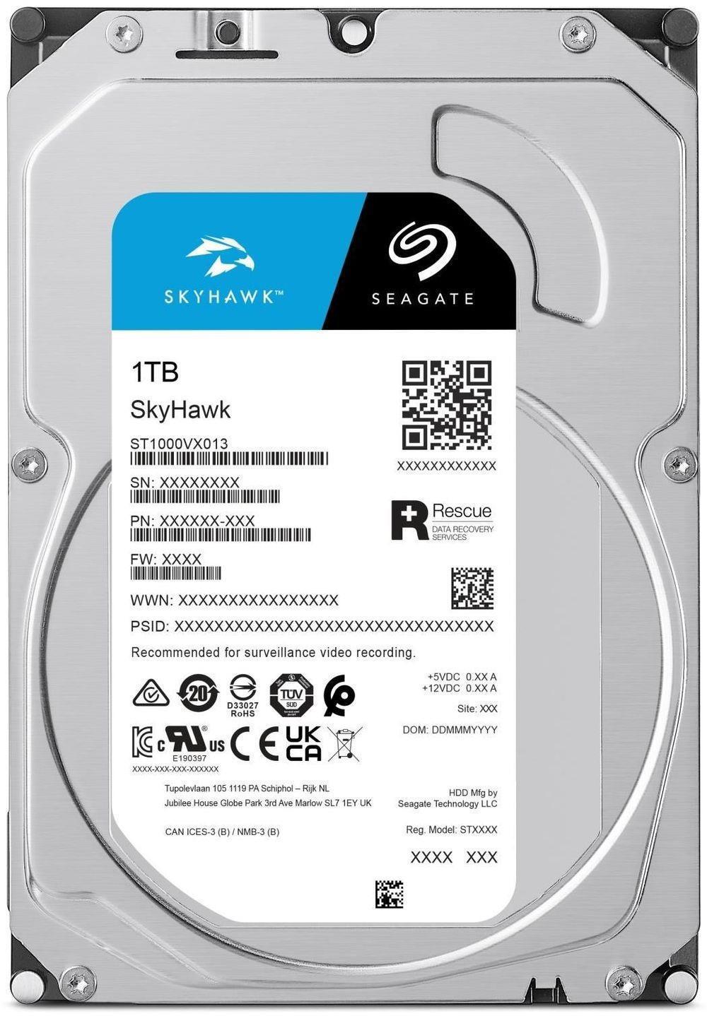 ST1000VX013 1TB SEAGATE HDD SkyHawk Surveillance 3.5''/1TB/SATA 6Gb/s/256mb